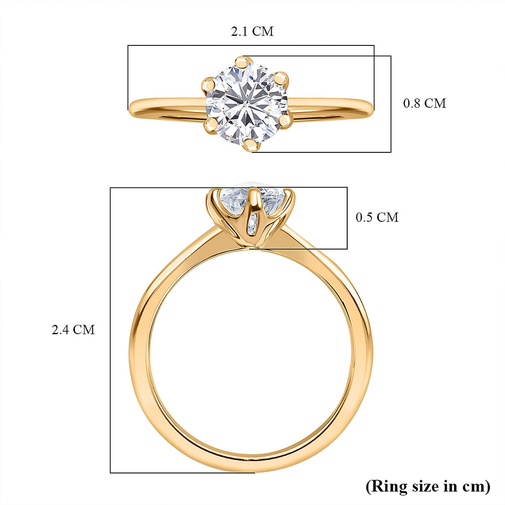 Set of 2 -  Moissanite Band Ring in 18K YG Plating Sterling Silver  Wt. 6 Gms  1.500  Ct.