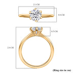 Set of 2 -  Moissanite Band Ring in 18K YG Plating Sterling Silver  Wt. 6 Gms  1.500  Ct.