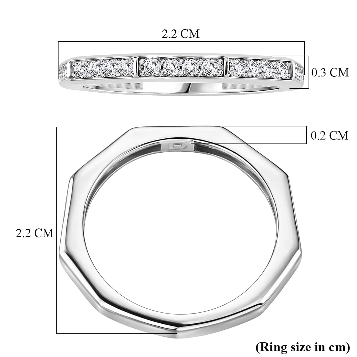Set of 2 -  D'Joy GRA Certified Moissanite D-VVS1 Ring in Rhodium Overlay Sterling Silver 3.20 Ct. V32614761 7