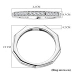 Set of 2 - D'Joy GRA Certified Moissanite D-VVS1 Ring in Rhodium Overlay Sterling Silver 3.20 Ct.