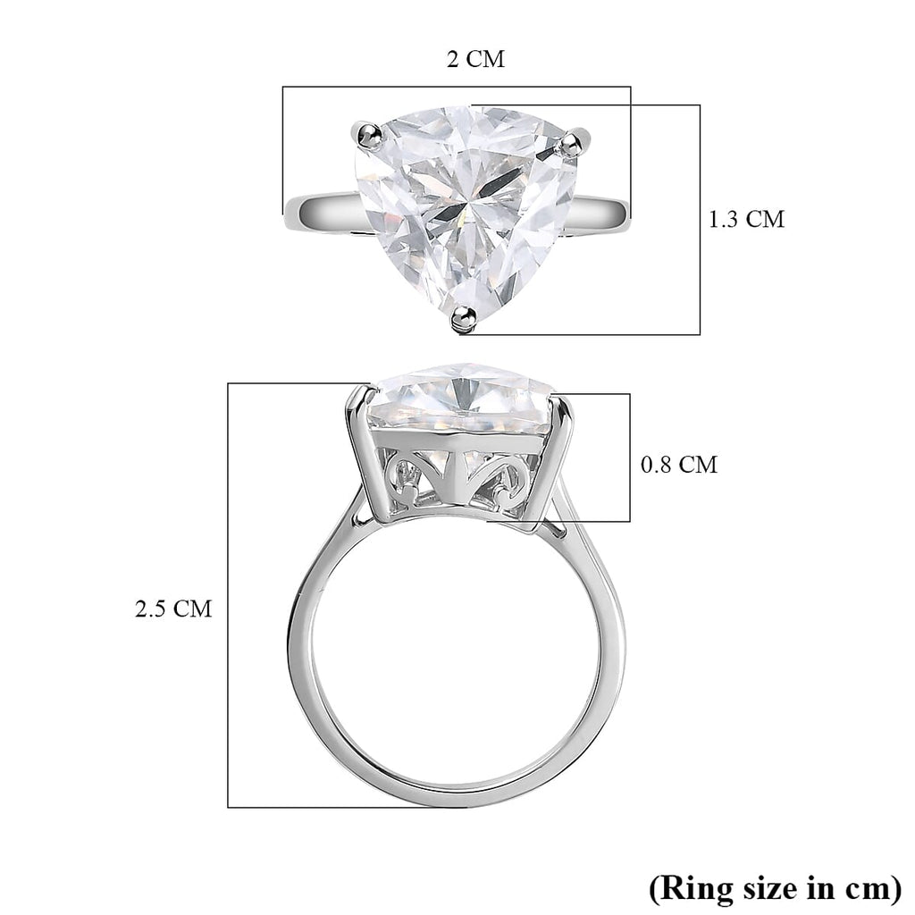 Set of 2 - Moissanite Ring in Platinum Overlay Sterling Silver 5.24 Ct.
