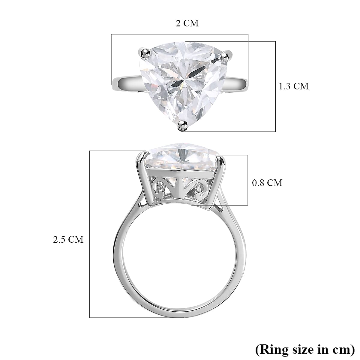 Set of 2 - Moissanite Ring in Platinum Overlay Sterling Silver 5.24 Ct. 4173251 5