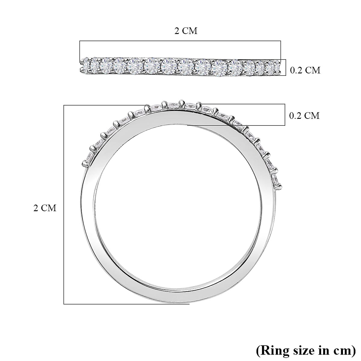 Set of 2 - Moissanite Ring in Platinum Overlay Sterling Silver 5.24 Ct. 4173251 6