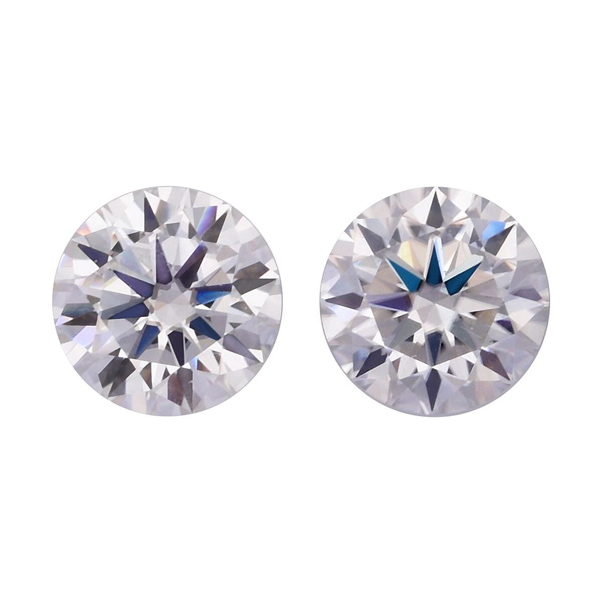 Set of 2 Moissanite Loose Gemstones in Round Shape (E-F) 3 Ct. 8058391 0