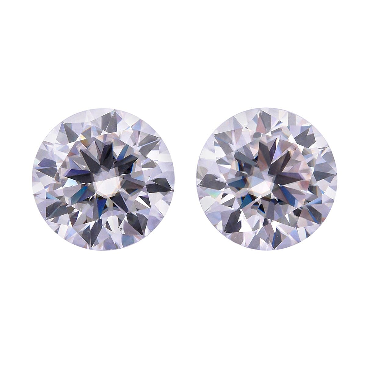 Set of 2 Moissanite Loose Gemstones in Round Shape (E-F) 5 Ct. 8058392 0
