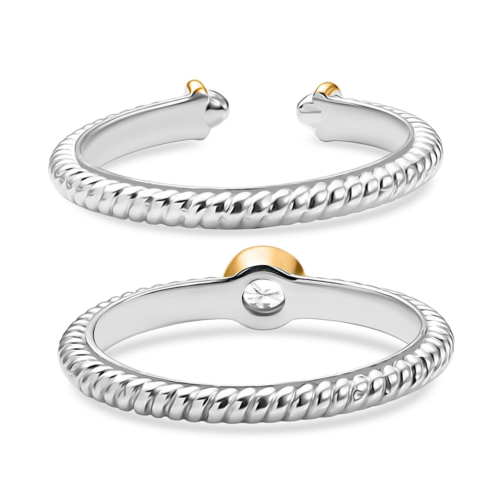 Set of 2 - Moissanite Stackable Ring Sterling Silver, Silver Wt. 8.80 Gms.