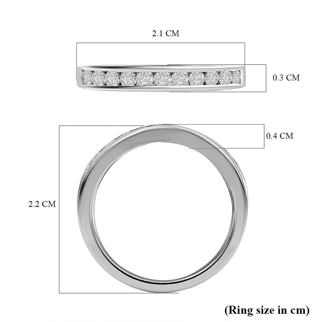 Set of 2 - Moissanite Stackable Ring in Platinum Overlay Sterling Silver 1.40 Ct, Silver Wt 6.70 GM