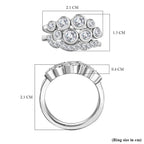 Set of 2 - Moissanite Stackable Bubble Ring in Platinum Overlay Sterling Silver 1.01 Ct
