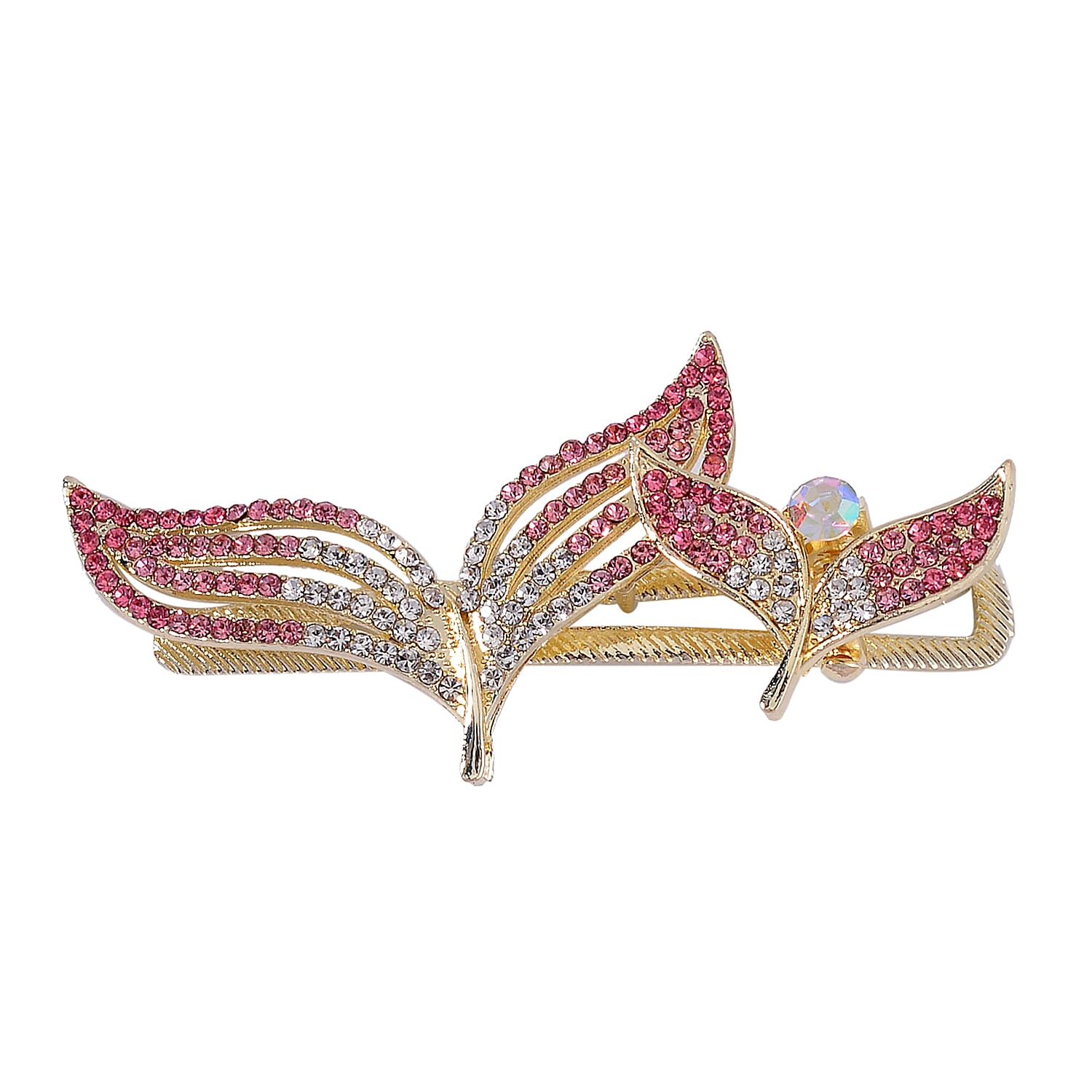 Set of 5 - Multicolour Austrian Crystal Leaves Hair Clips 4237572 2