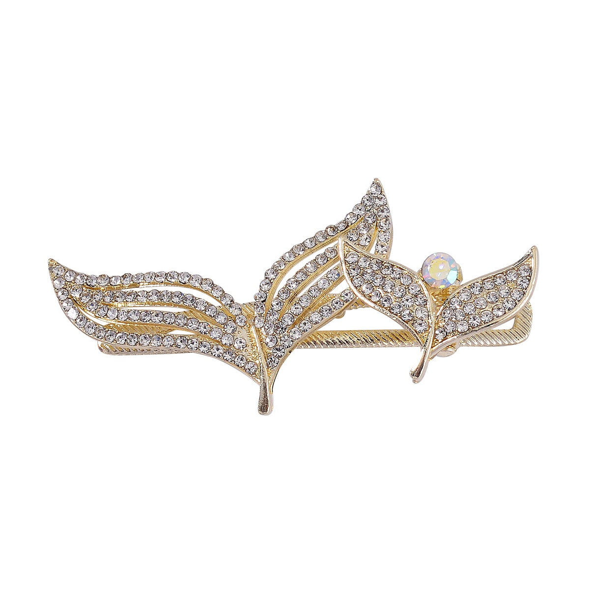 Set of 5 - Multicolour Austrian Crystal Leaves Hair Clips 4237572 7