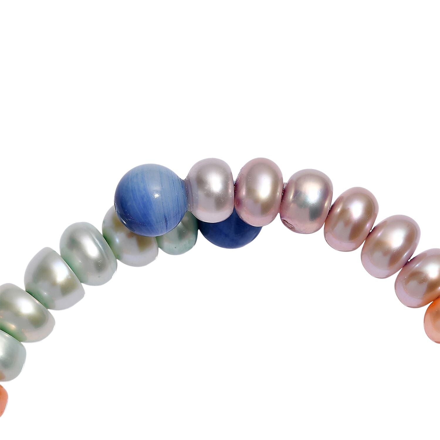 Set of 2 - Multi Colour Pearl &amp; Multi Colour Agate Adjustable Bangle 145.00 Ct. V32344514 4