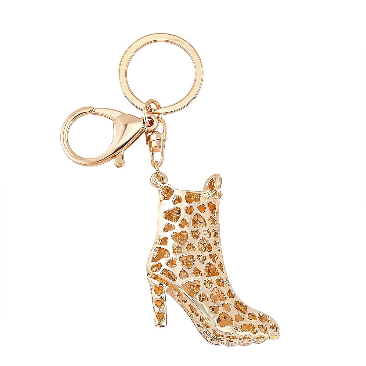Set of 2 -  Multi Colour Austrian Crystal and White Austrian Crystal Enameled Keychain in Yellow Gold Tone 4123442 4