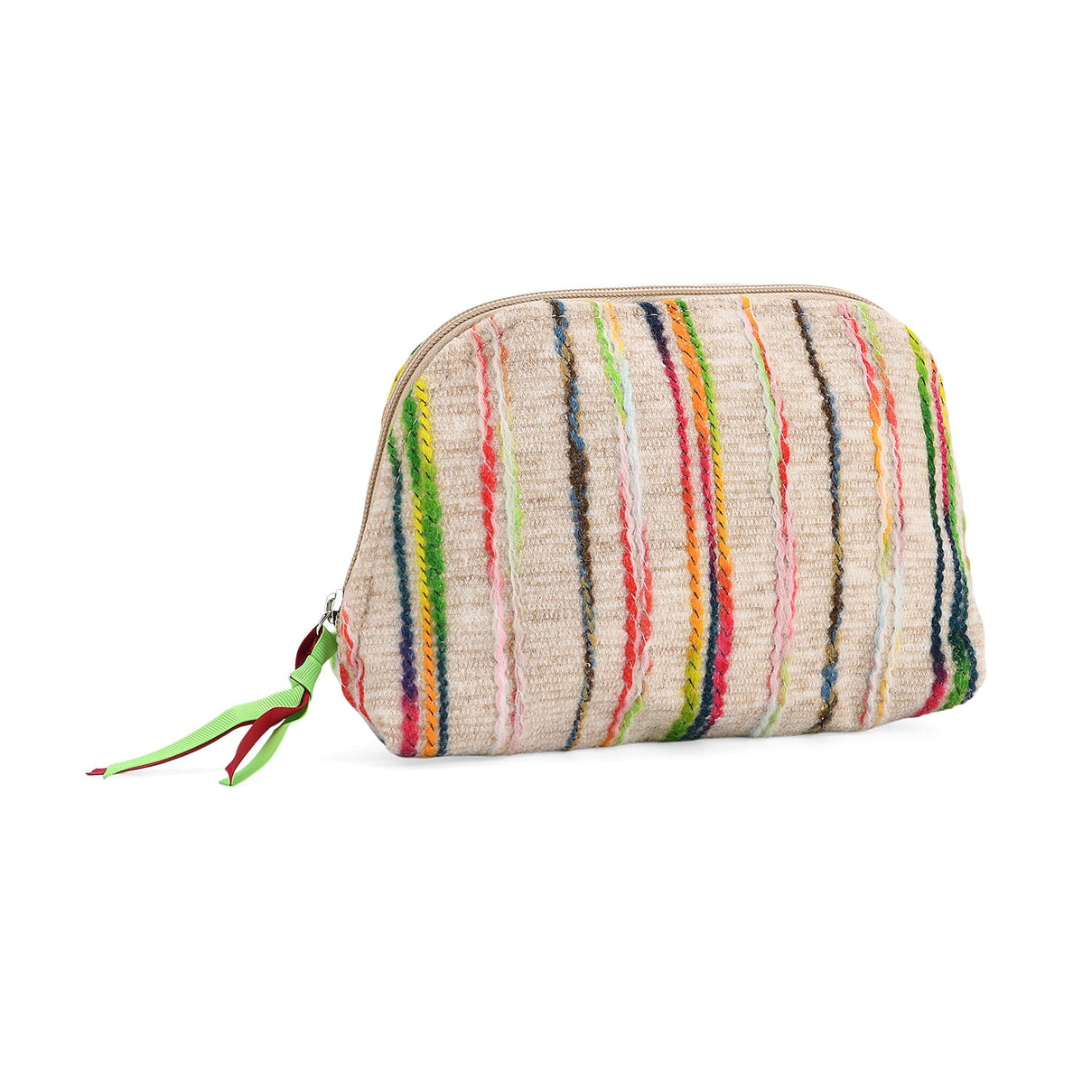 Set of 2 Multi-Colour Woven Pattern Cosmetic Bags - Beige 8197755 8