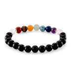 Close Out Deal- Set of 2 - Multi Gemstones Seven Chakra Stones and Stretchable Bracelet (Size - 7.5) & 780.00 Ct.