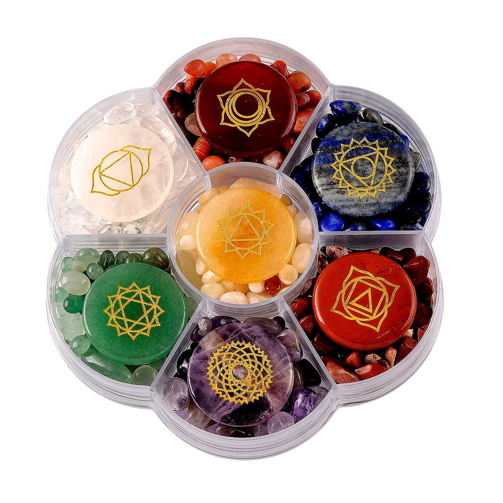 Close Out Deal- Set of 2 - Multi Gemstones Seven Chakra Stones and Stretchable Bracelet (Size - 7.5) & 780.00 Ct.
