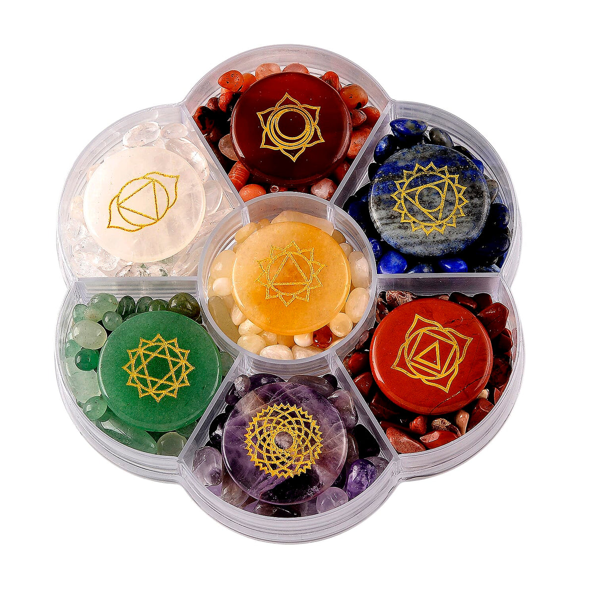 Close Out Deal- Set of 2 - Multi Gemstones Seven Chakra Stones and Stretchable Bracelet (Size - 7.5) 780.00 Ct. V32536056 6