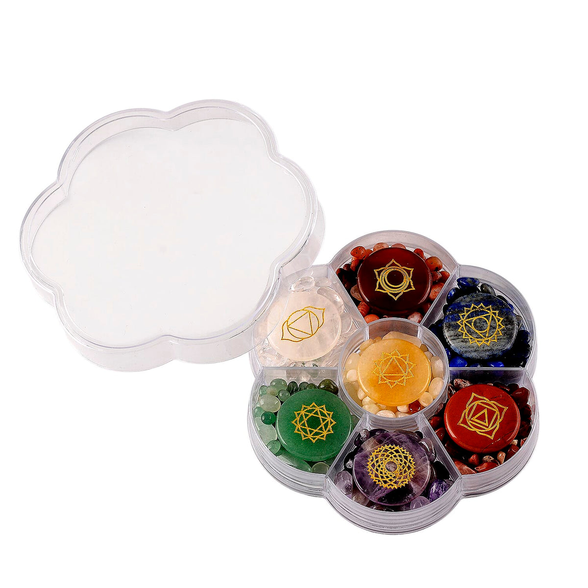 Close Out Deal- Set of 2 - Multi Gemstones Seven Chakra Stones and Stretchable Bracelet (Size - 7.5) 780.00 Ct. V32536056 7