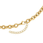 Set of 2 - Snake & Rope Stainless Steel Necklace (22-2) in Yellow Gold Tone
