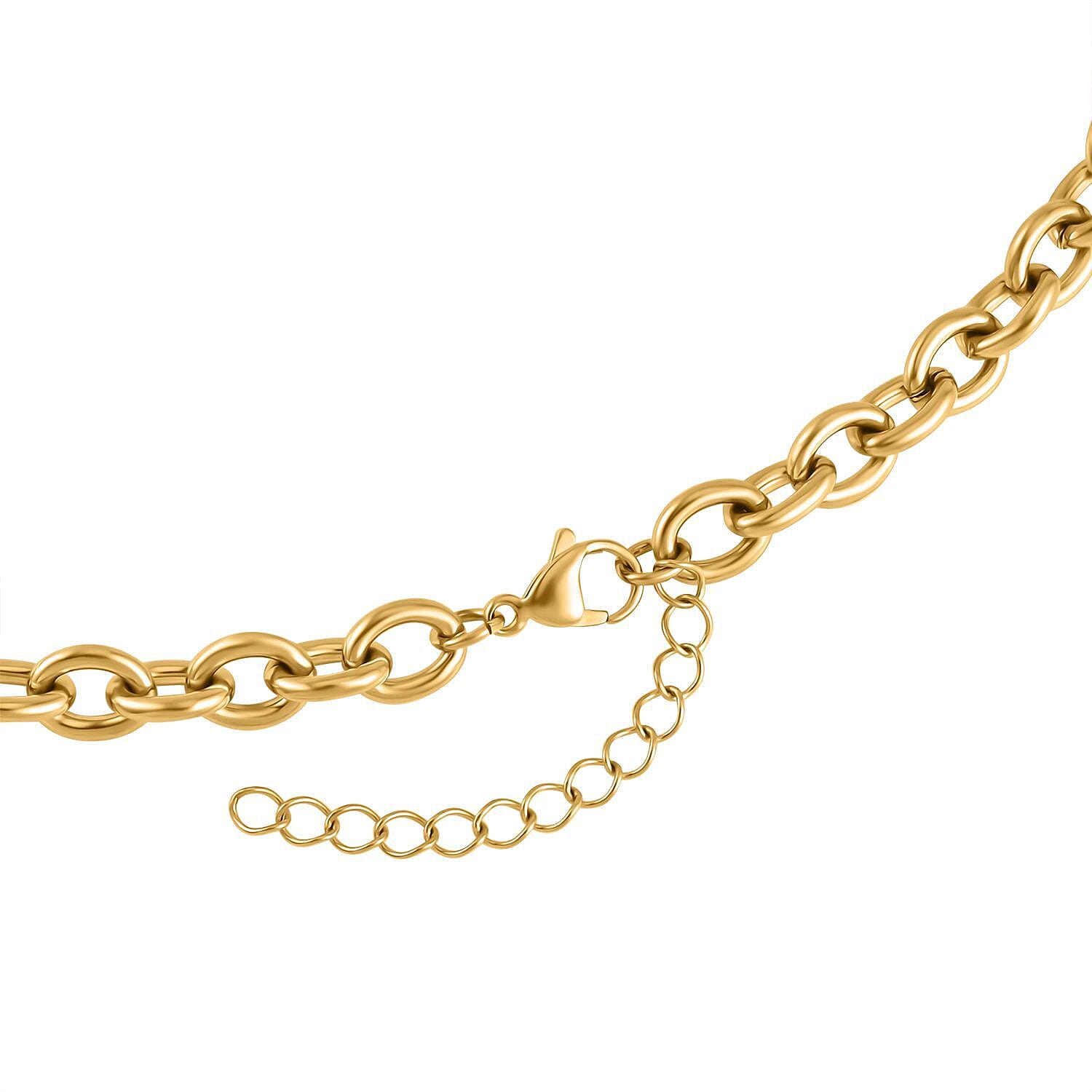 Set of 2 - Snake &amp; Rope Stainless Steel Necklace (22-2) in Yellow Gold Tone 4193540 4