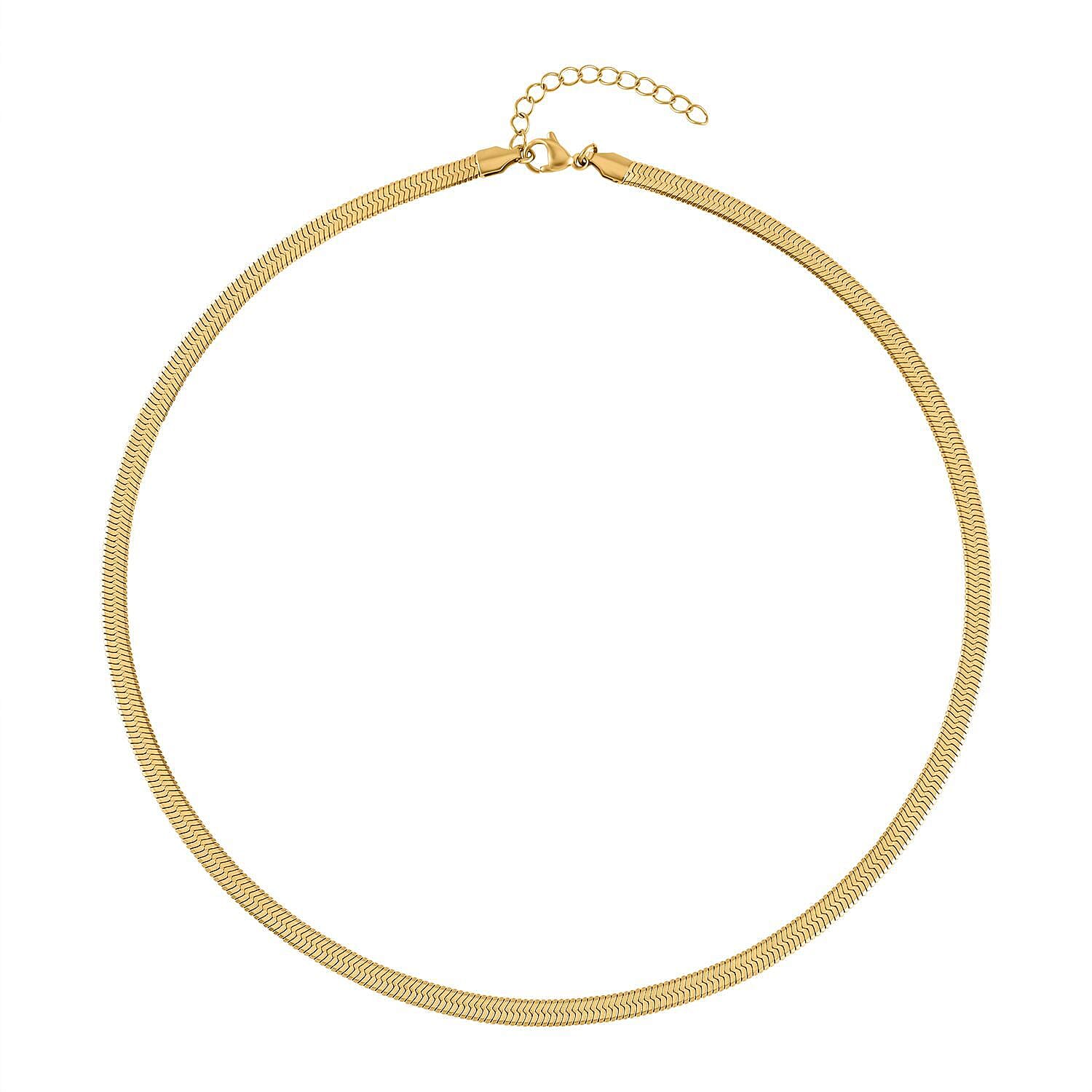 Set of 2 - Snake &amp; Rope Stainless Steel Necklace (22-2) in Yellow Gold Tone 4193540 5
