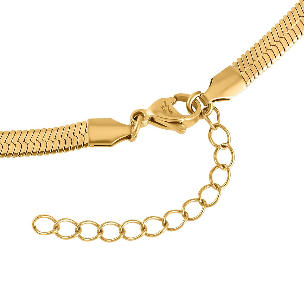 Set of 2 - Snake &amp; Rope Stainless Steel Necklace (22-2) in Yellow Gold Tone 4193540 7