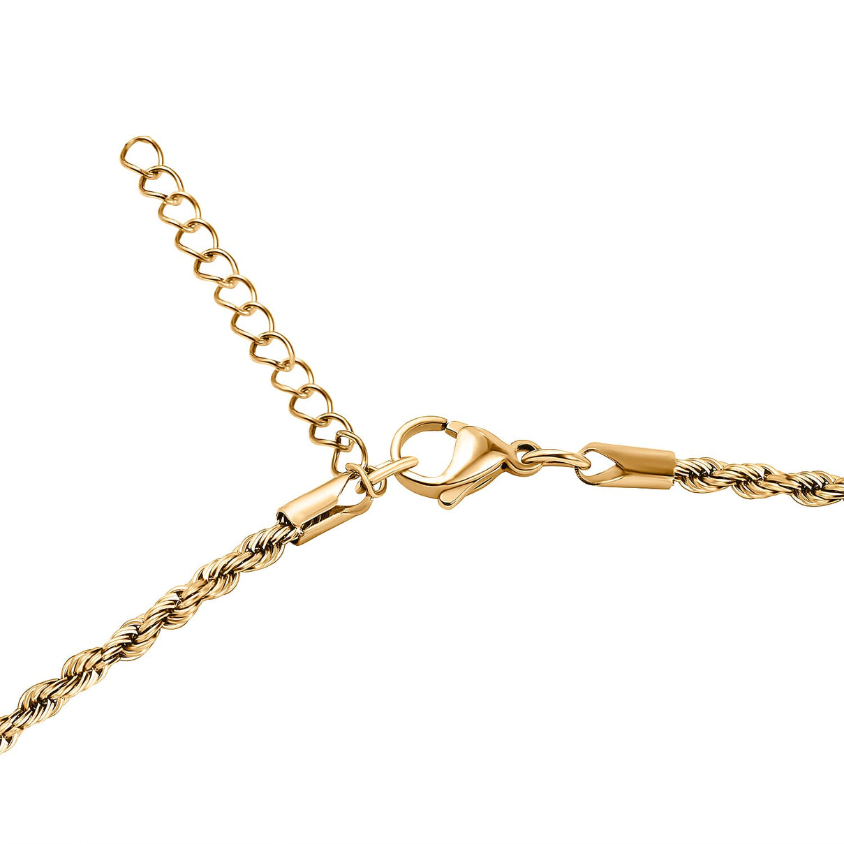 Set of 2 - Rope and Bead Necklace in Stainless Steel with Yellowtone 4206658 4