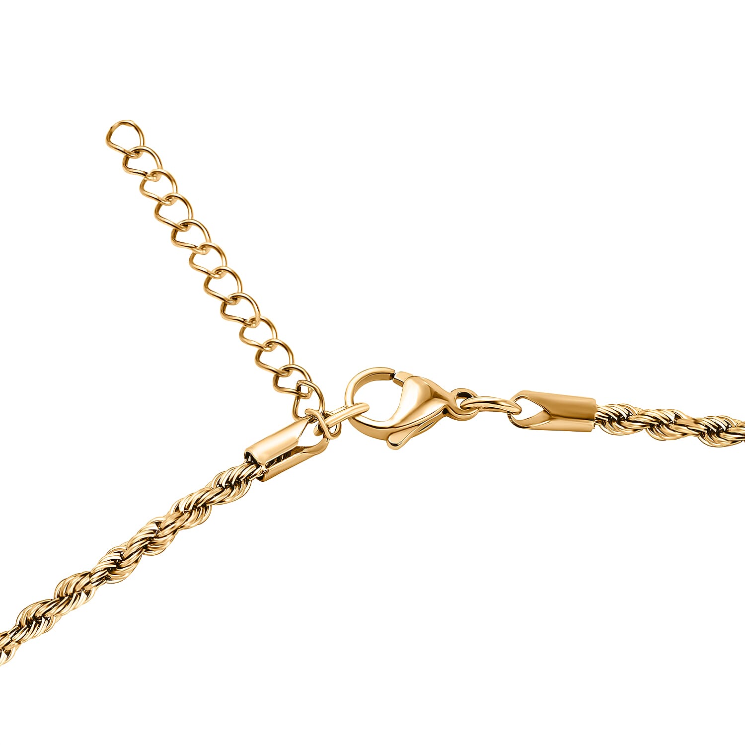 Set of 2 - Rope and Bead Necklace in Stainless Steel with Yellowtone 4206658 4
