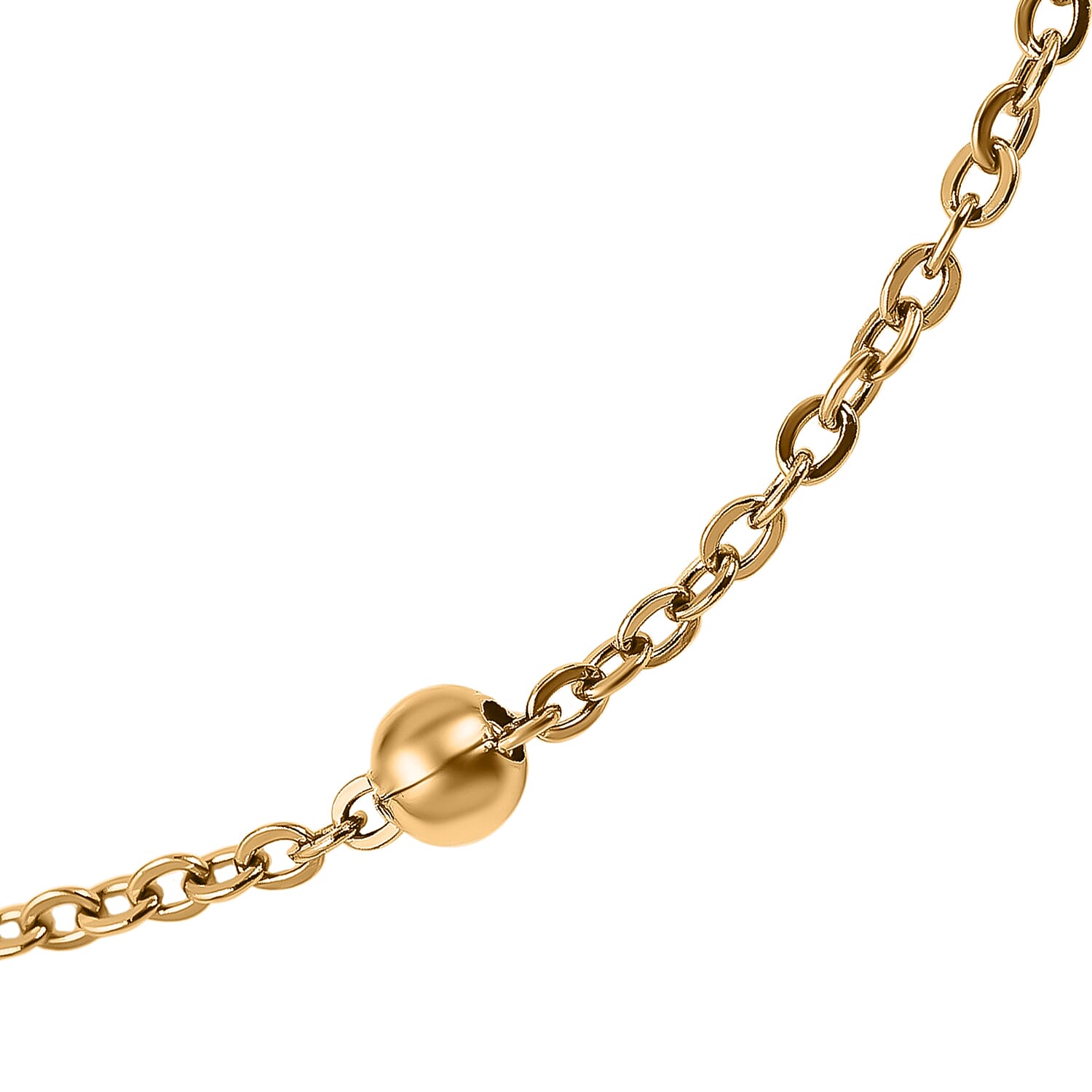 Set of 2 - Rope and Bead Necklace in Stainless Steel with Yellowtone 4206658 6