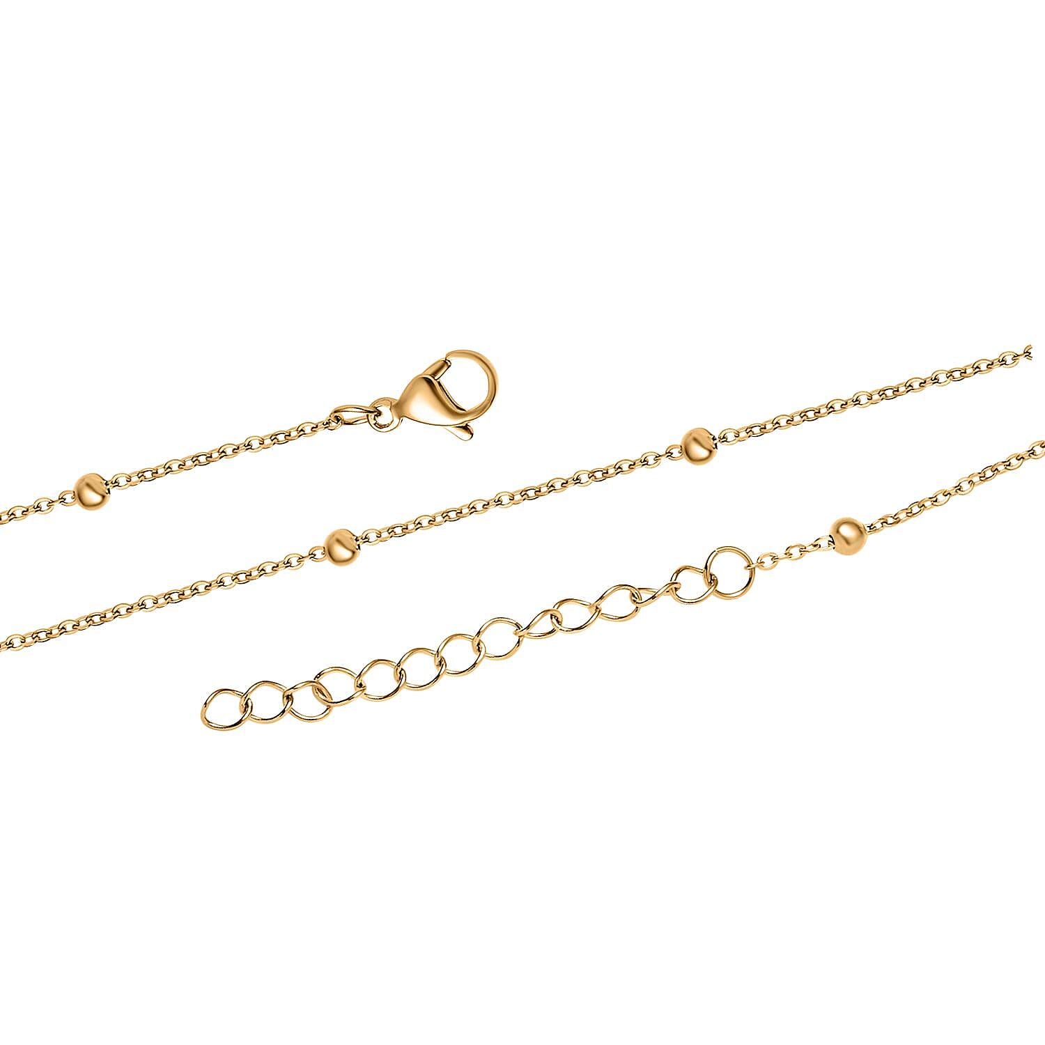 Set of 2 - Rope and Bead Necklace in Stainless Steel with Yellowtone 4206658 8
