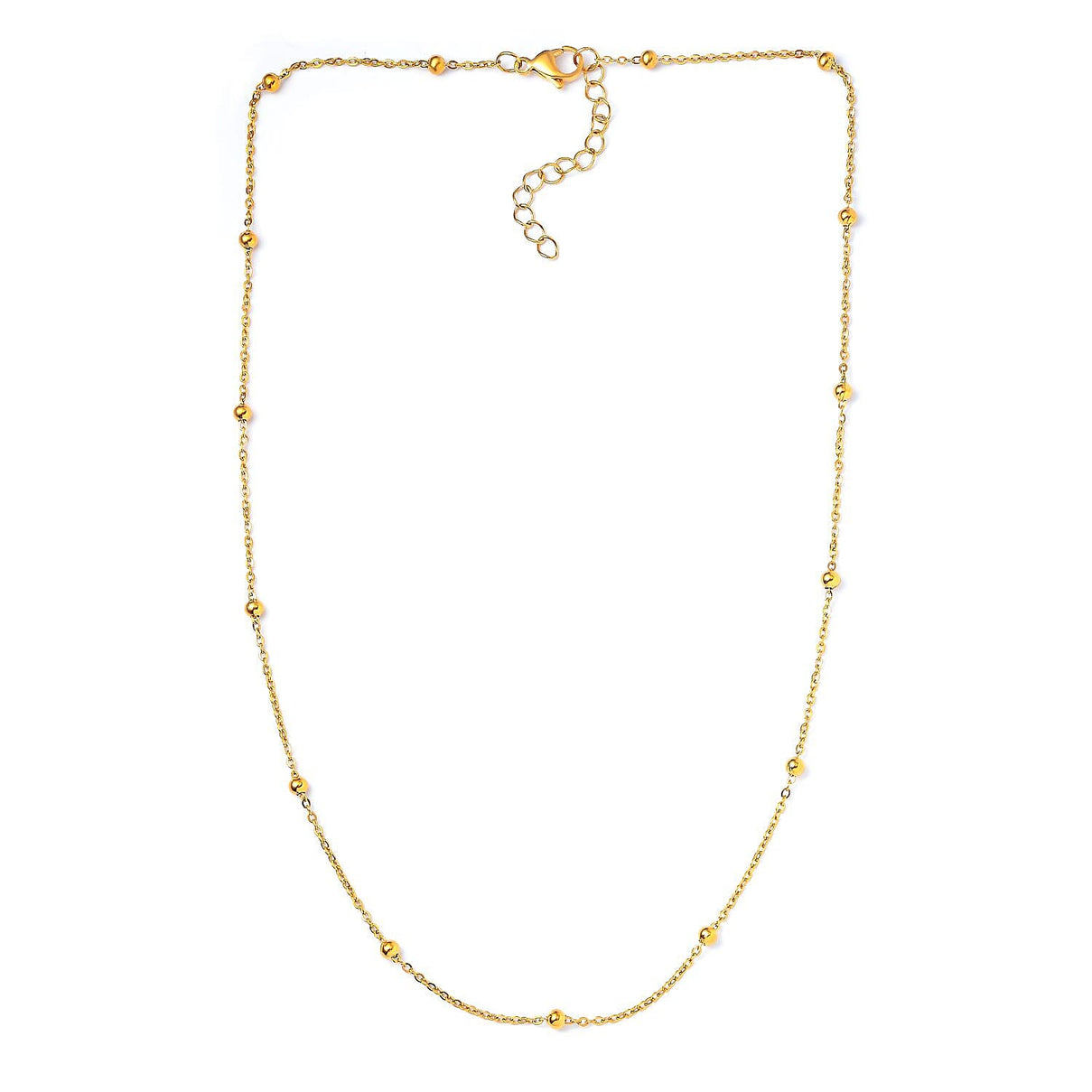 Set of 2 - Rope and Bead Necklace in Stainless Steel with Yellowtone 4206658 9