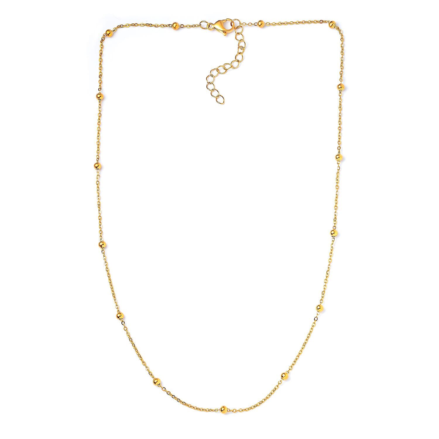Set of 2 - Rope and Bead Necklace in Stainless Steel with Yellowtone 4206658 9