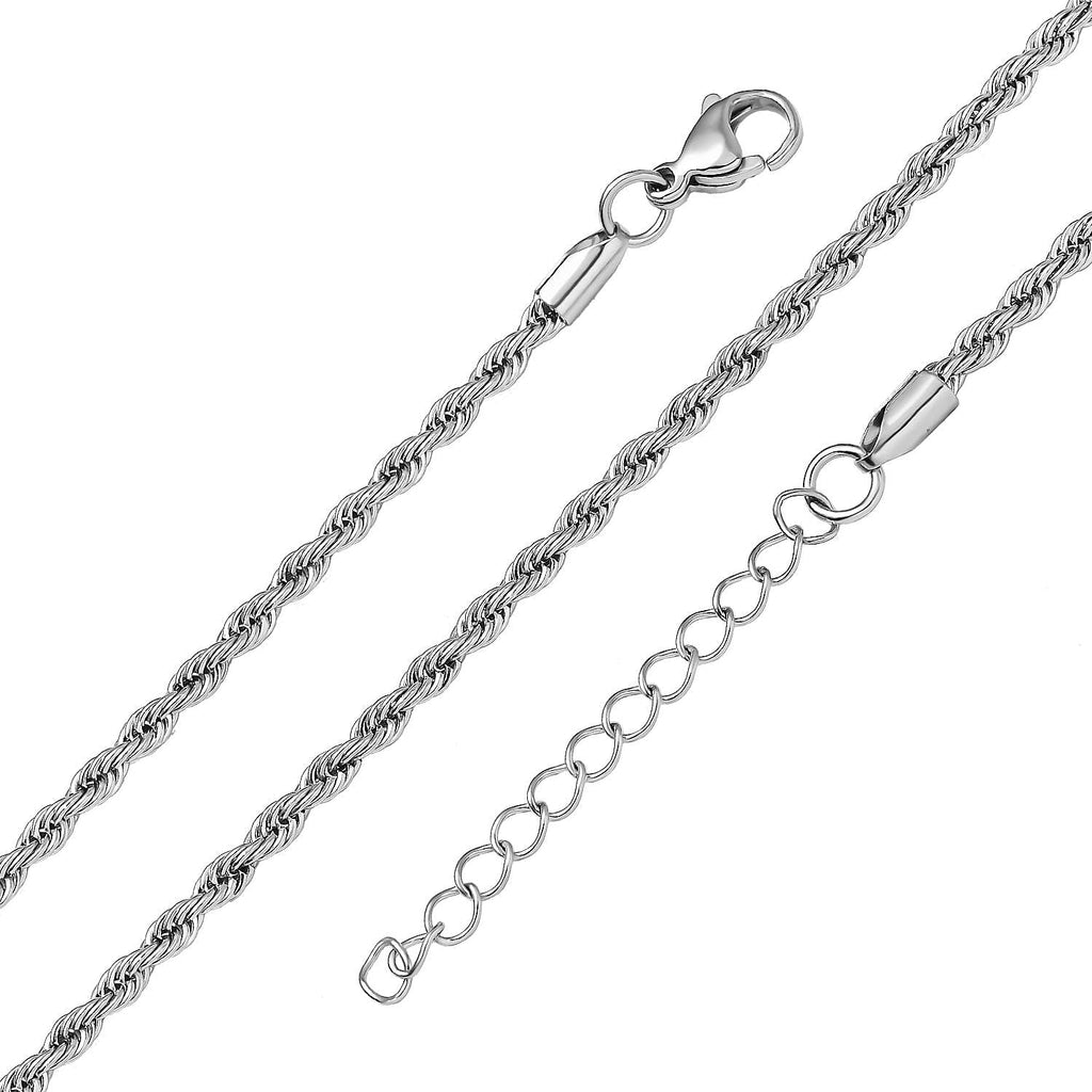 Set of 2 -  NecklaceE Pure White Stainless Steel