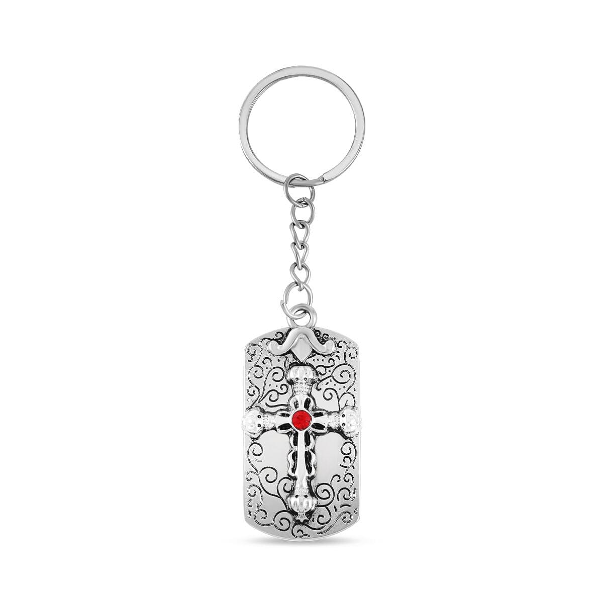 Set of 2 - Red Austrian Crystal Evil Eye &amp; Bird Keychain in Dual Tone 4177586 3