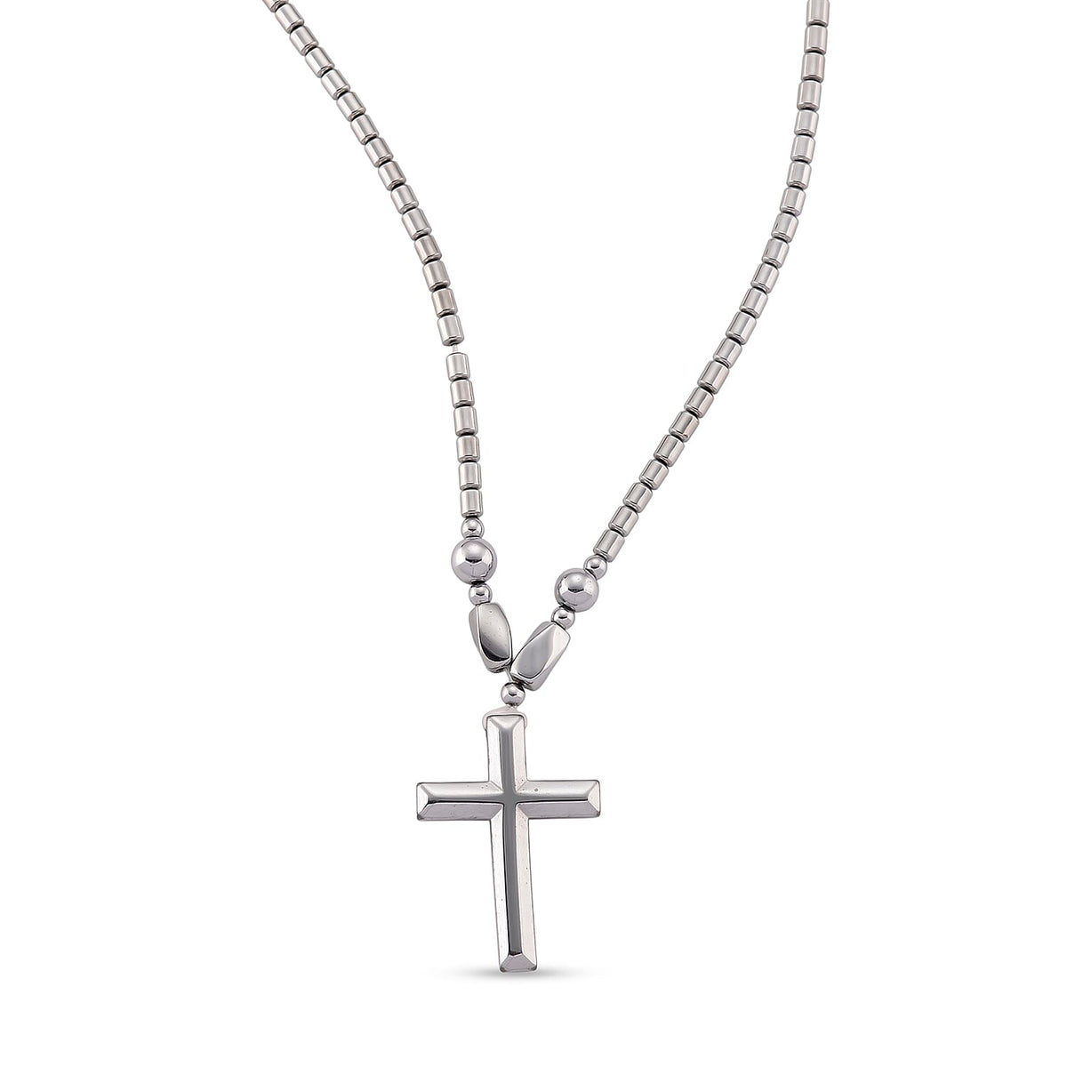 Set of 2 - Silver Plated Hematite Cross and Turtle Necklace (Size - 25) 448.50 Ct. V32733467 5