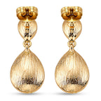 Set of 2 - Simulated Mystic White Crystal Dangling Earring with Push Back in Yellow Gold Tone
