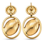 Set of 2 - Simulated Mystic White Crystal Dangling Earring with Push Back in Yellow Gold Tone