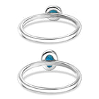 Set of 2 -  Sleeping Beauty Turquoise Stackable Ring  Sterling Silver