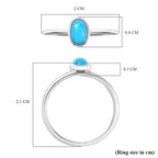 Set of 2 -  Sleeping Beauty Turquoise Stackable Ring  Sterling Silver