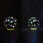 Set of 2 Snow Effect Glass Ball With White LED