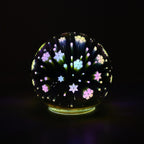 Set of 2 Snow Effect Glass Ball With White LED