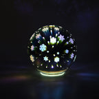 Set of 2 Snow Effect Glass Ball With White LED