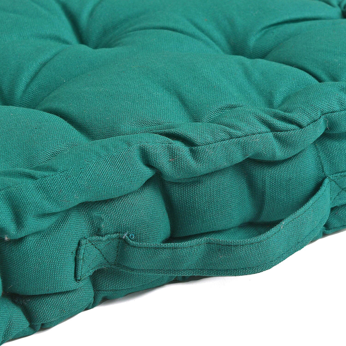 Set of 2 Solid Colour Floor Cushion - Green 8100451 7