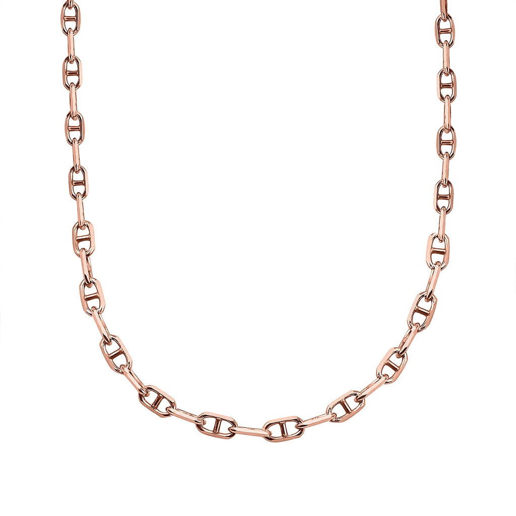 Set of 2 Sterling Silver Chains Rolo and Anchor (Size 18) - Rose Gold Overlay