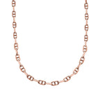 Set of 2 Sterling Silver Chains Rolo and Anchor (Size 18) - Rose Gold Overlay