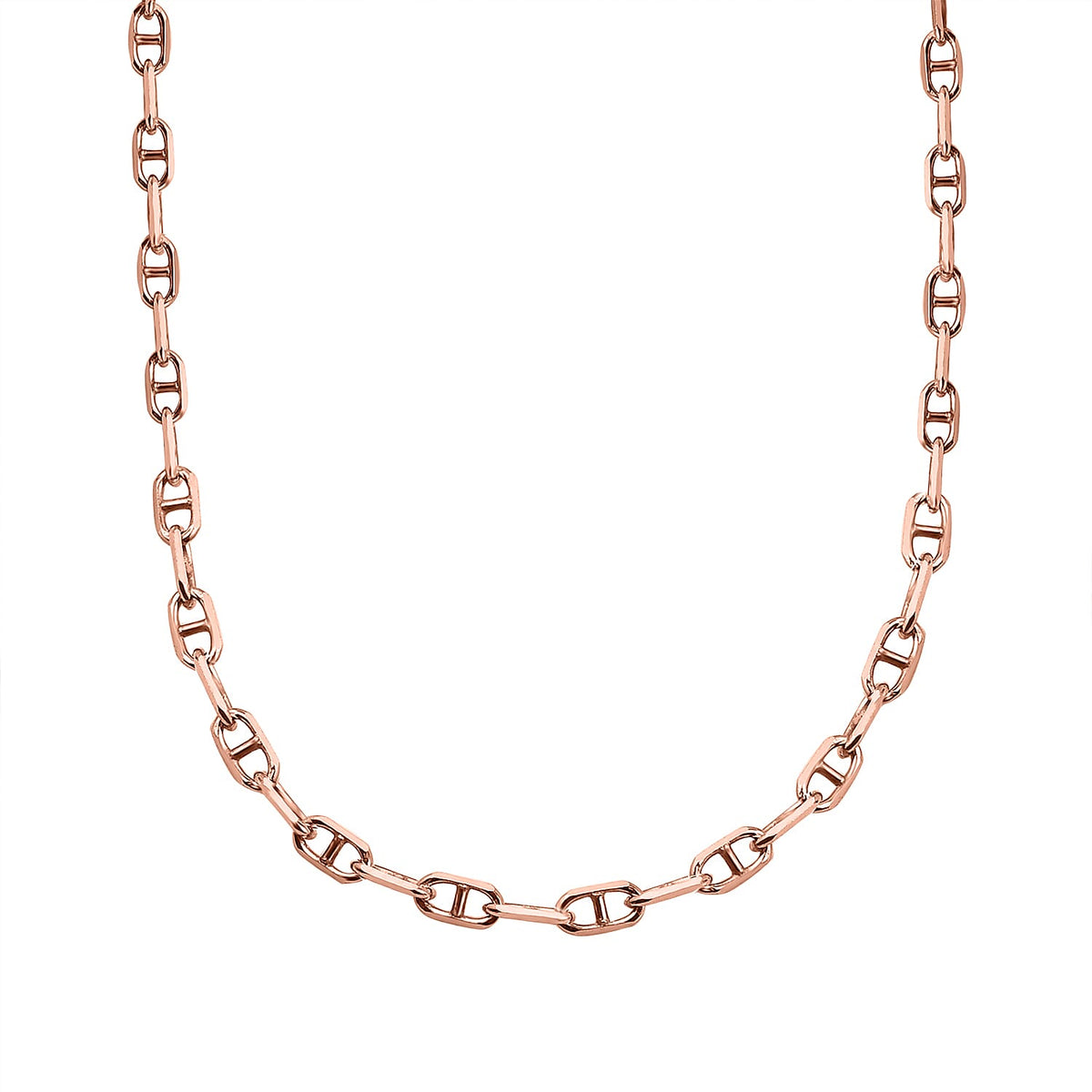 Set of 2 Sterling Silver Chains Rolo and Anchor (Size 18) - Rose Gold Overlay 4178786 0