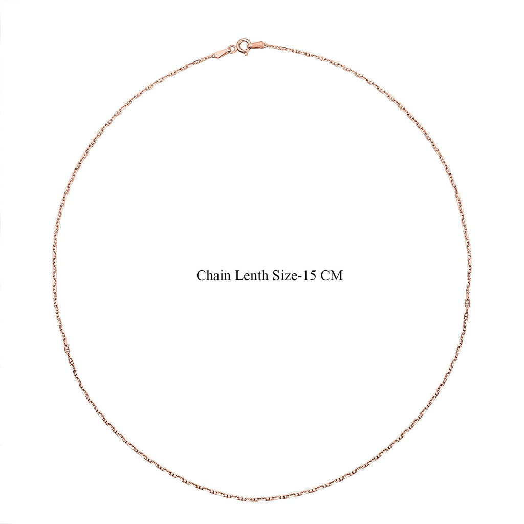Set of 2 Sterling Silver Chains Rolo and Anchor (Size 18) - Rose Gold Overlay