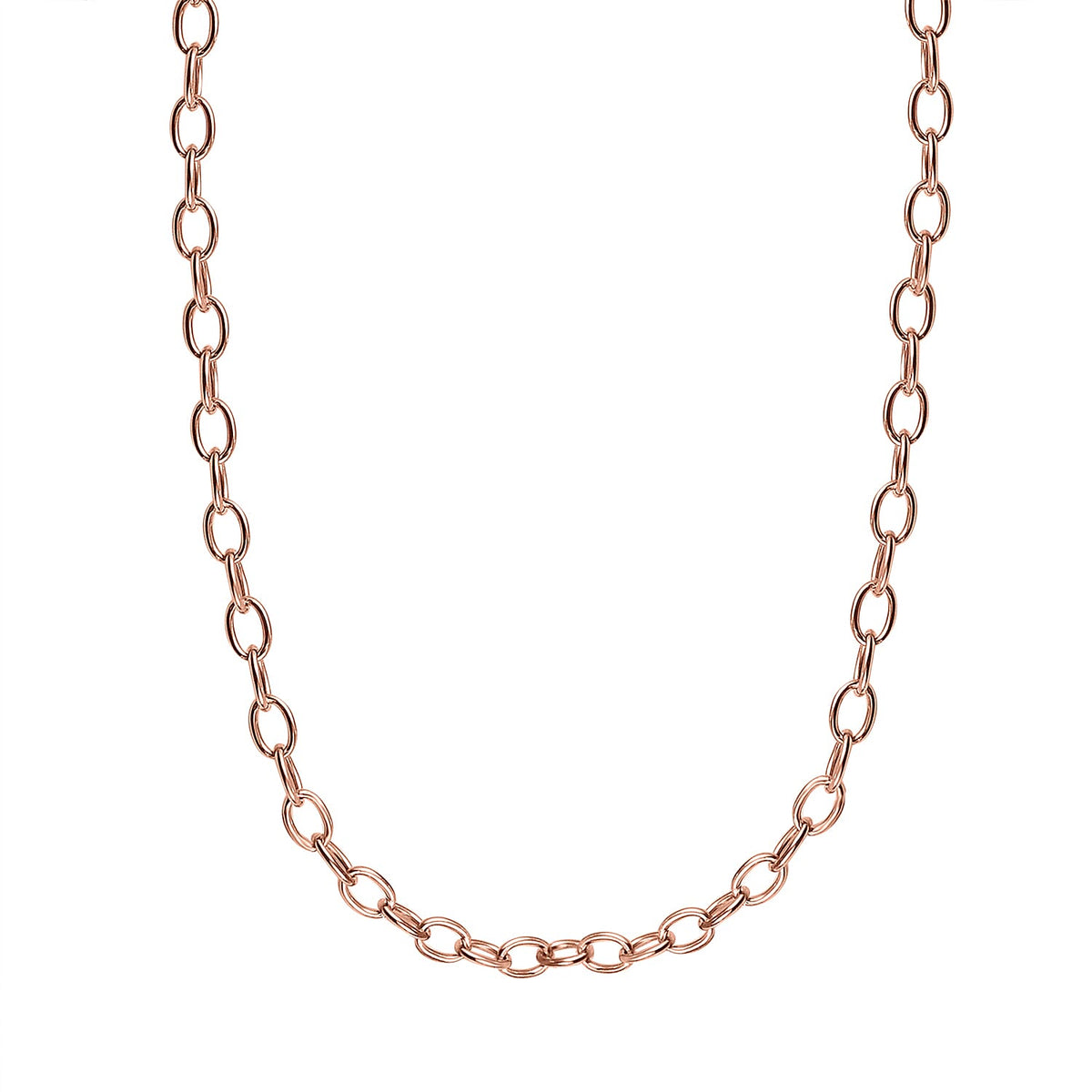 Set of 2 Sterling Silver Chains Rolo and Anchor (Size 18) - Rose Gold Overlay 4178786 5