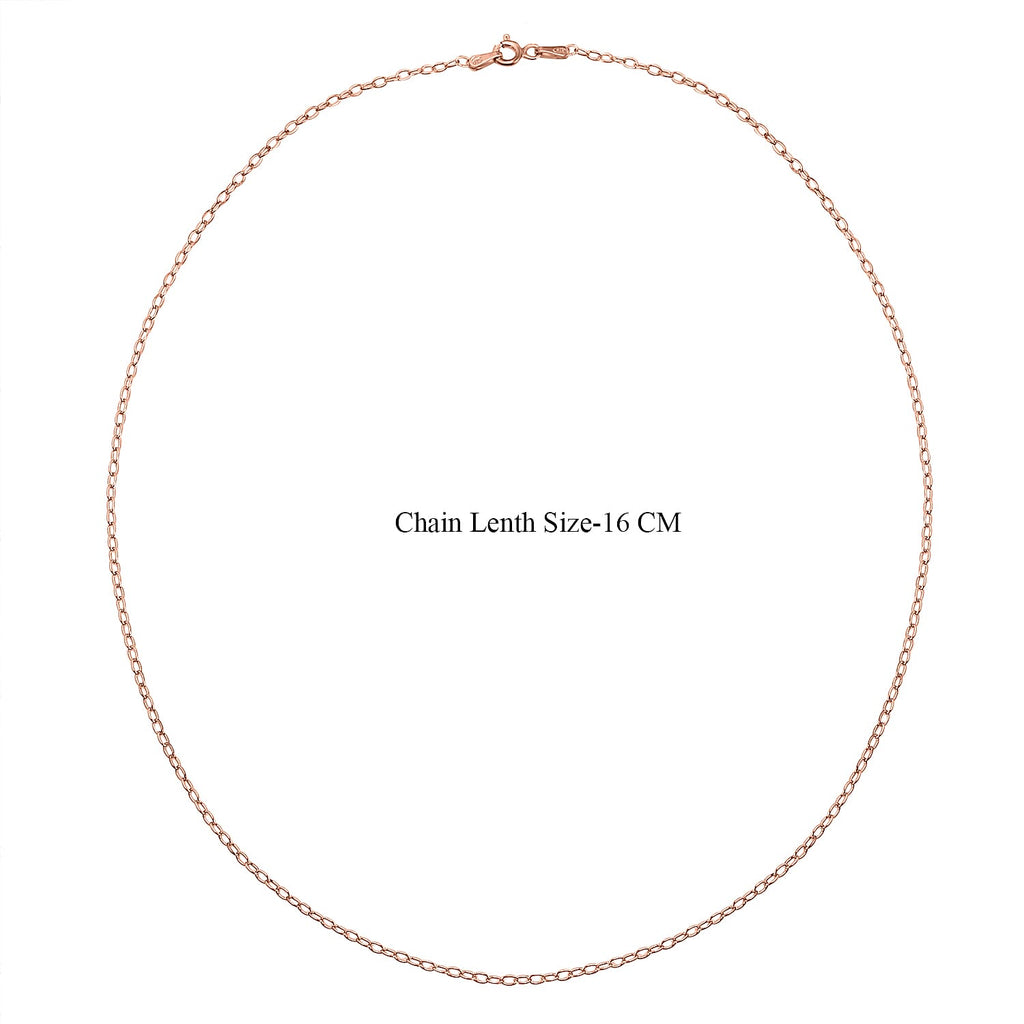 Set of 2 Sterling Silver Chains Rolo and Anchor (Size 18) - Rose Gold Overlay