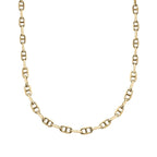 Set of 2 Sterling Silver Chains Rolo and Anchor (Size 18) - Yellow Gold Overlay