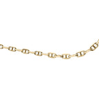Set of 2 Sterling Silver Chains Rolo and Anchor (Size 18) - Yellow Gold Overlay